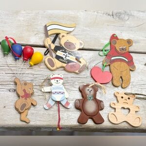 6 Vintage Bear Holiday Ornaments. 3 Kurt Adler | AGC Collectible | Christmas